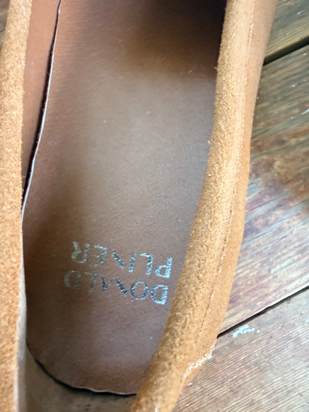 NWOT Donald Pliner Calf Suede Clio Loafer Saddle 11 - Picture 8 of 15